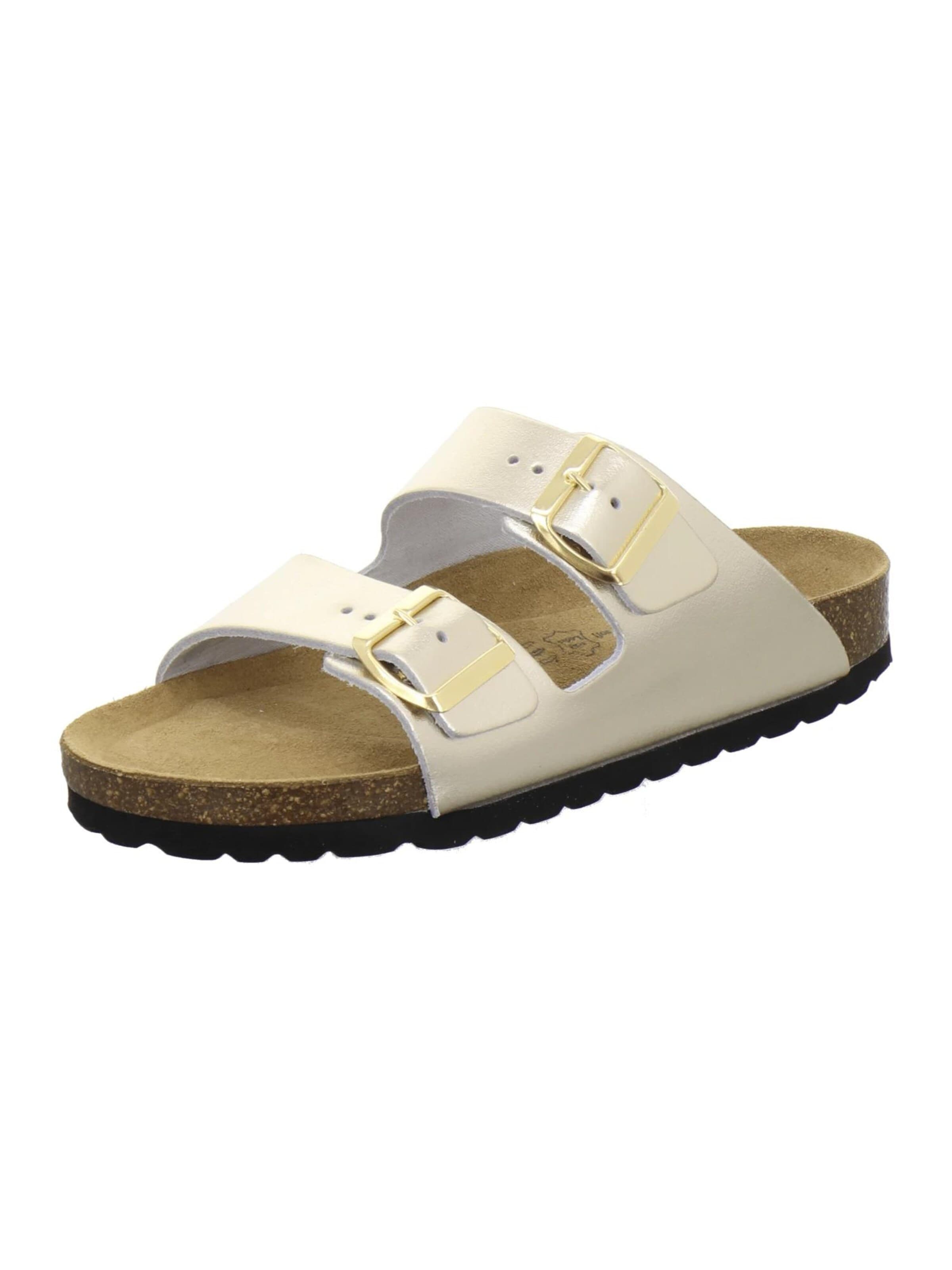 AFS-Schuhe Mules 'Pantoletten Damen Zweischnaller gold' in Gold: front