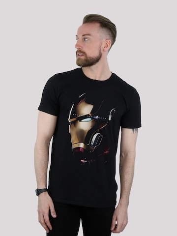 F4NT4STIC T-Shirt 'Marvel Avengers Endgame Iron Man Helm' in Schwarz: predná strana