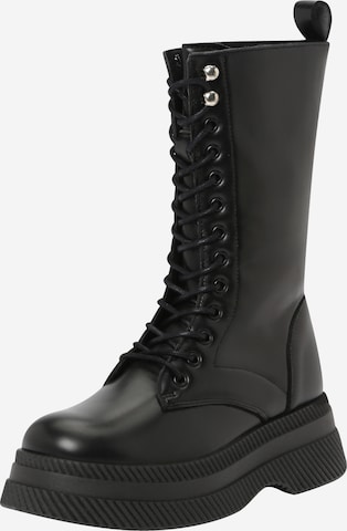 STEVE MADDEN Lace-Up Ankle Boots 'GIULIA' in Black: front