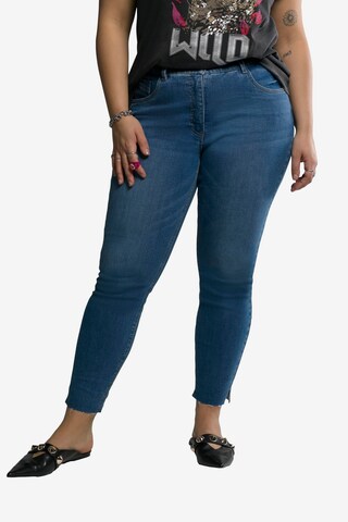 Studio Untold Skinny Broek in Blauw: voorkant