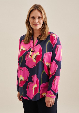 SEIDENSTICKER Blouse 'Schwarze Rose' in Blauw: voorkant