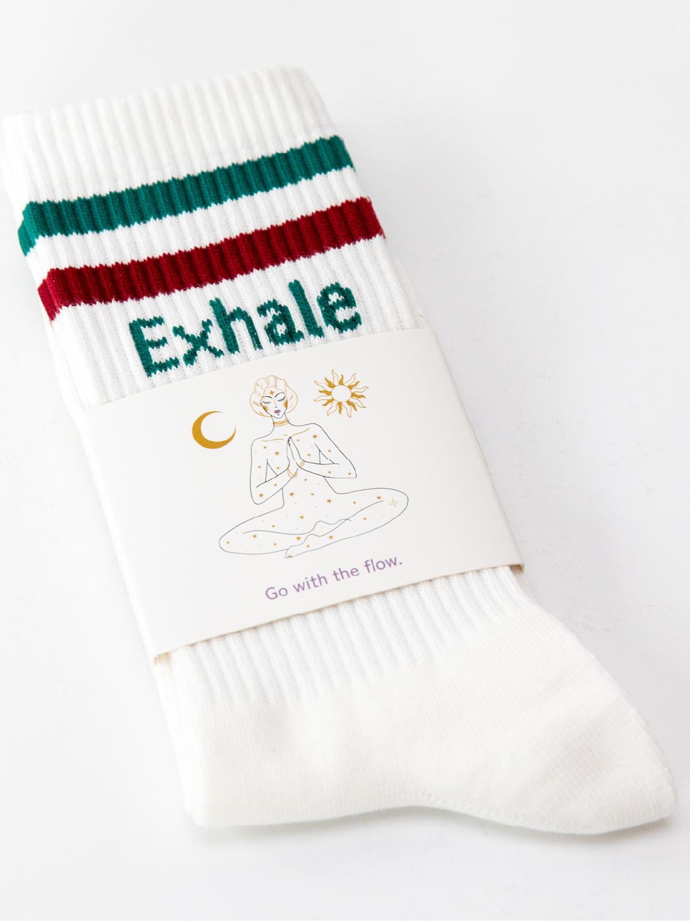 Divasya Socks 'Inhale Exhale' in Red