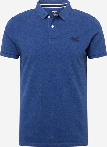 Superdry Shirt 'CLASSIC PIQUE' in Blauw: voorkant