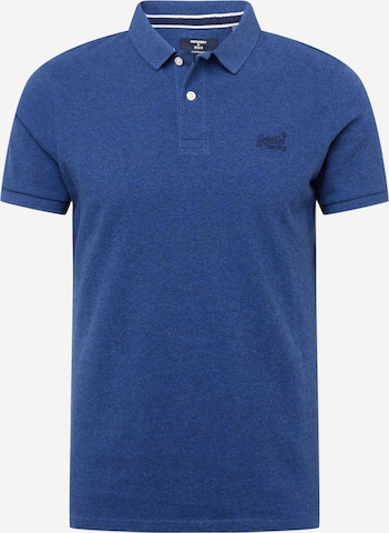 Superdry Shirt 'CLASSIC PIQUE' in Blauw: voorkant