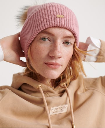 Superdry Beanie 'Heritage' in Pink: front