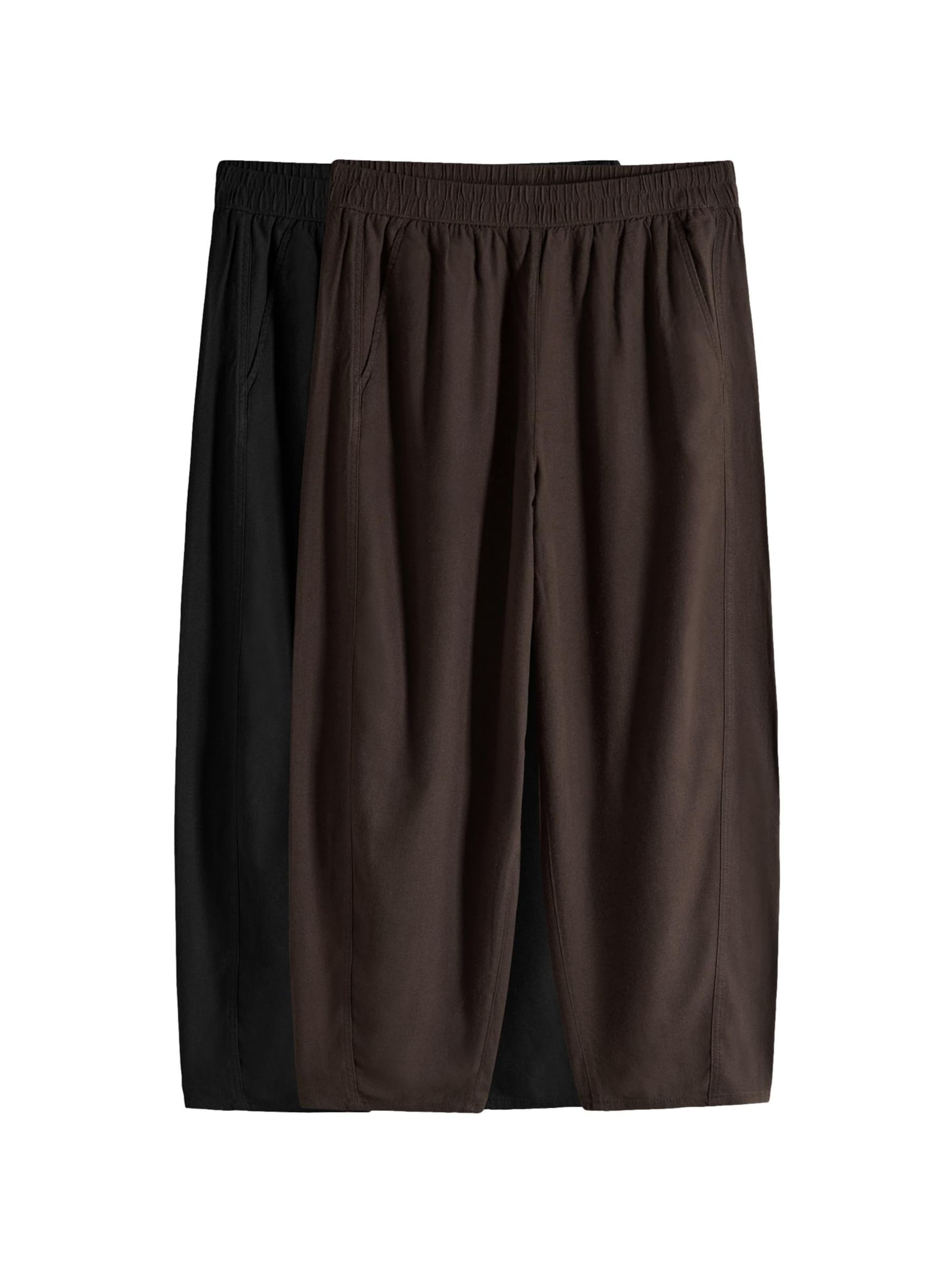 The Set Zwężany krój Spodnie w kolorze brązowy: przód