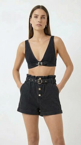 Hoermanseder Top 'Amalia' in Zwart: voorkant