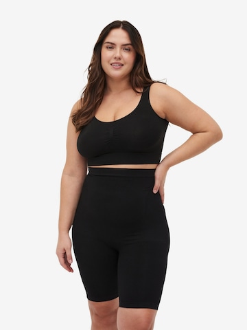 Zizzi Skinny Shaping Pants in Black: front