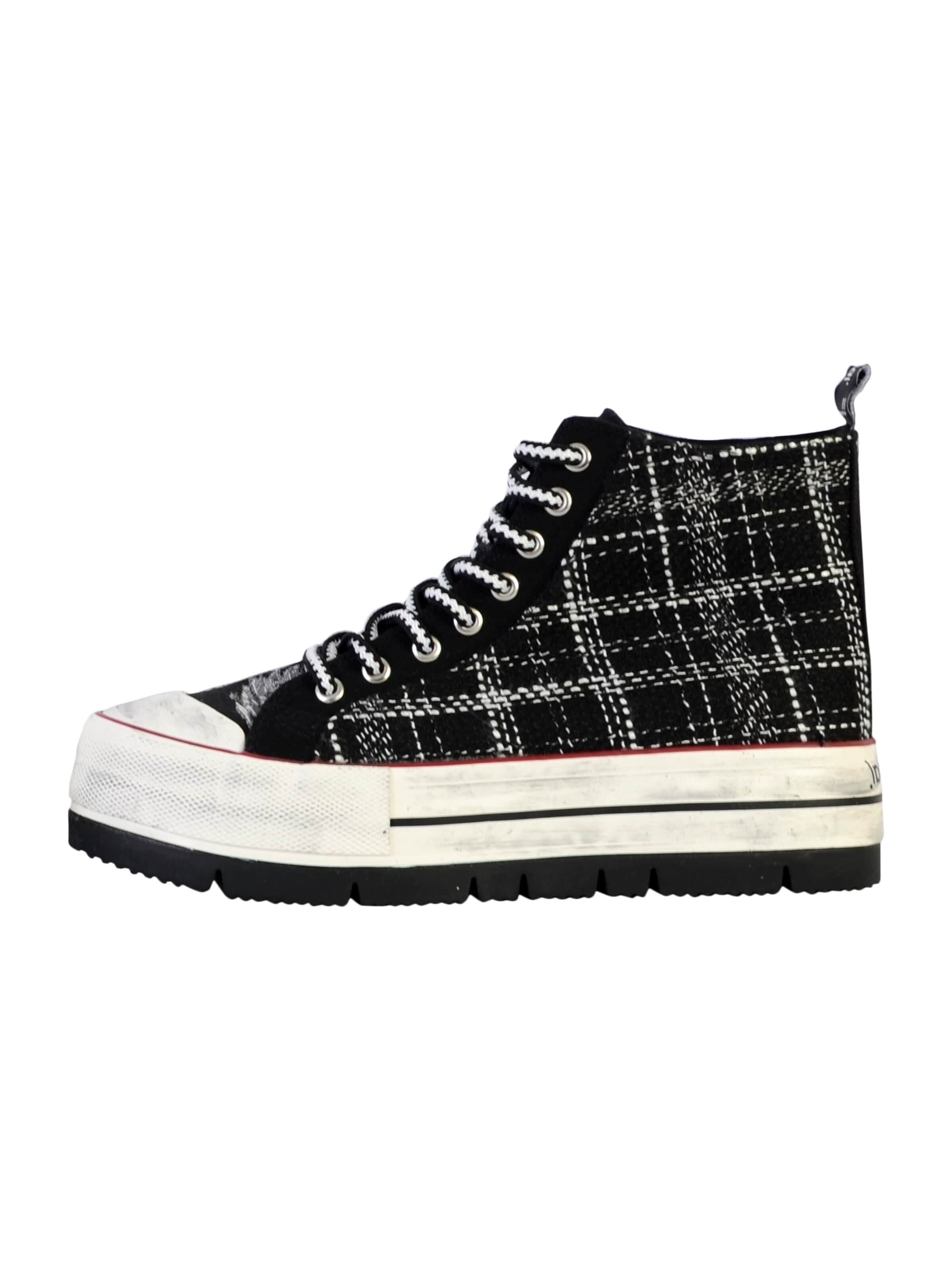 Desigual Sneakersy wysokie w kolorze czarny: przód