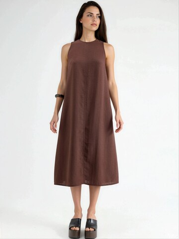Hiccup Dress 'Linen Feel' in Brown