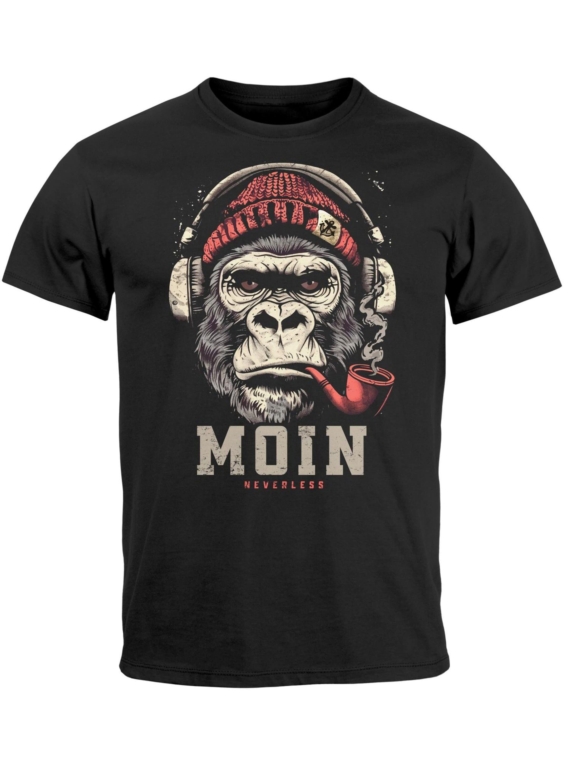 Neverless Shirt 'Moin'‌‌‌‌‌‌‌‌ in Grau: Vorderseite