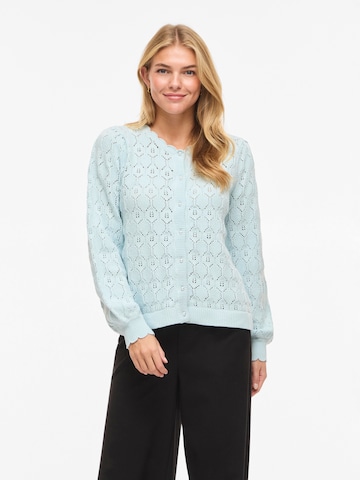 VILA Gebreid vest 'VILOWEN' in Blauw: voorkant