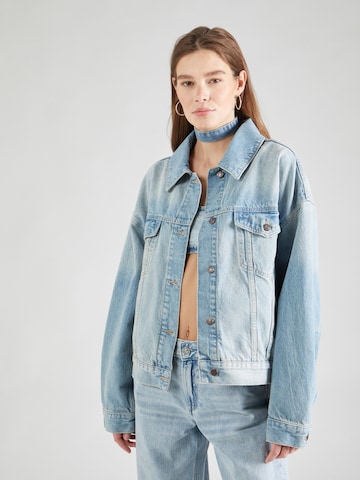 TOPSHOP Between-Season Jacket in Blue: front