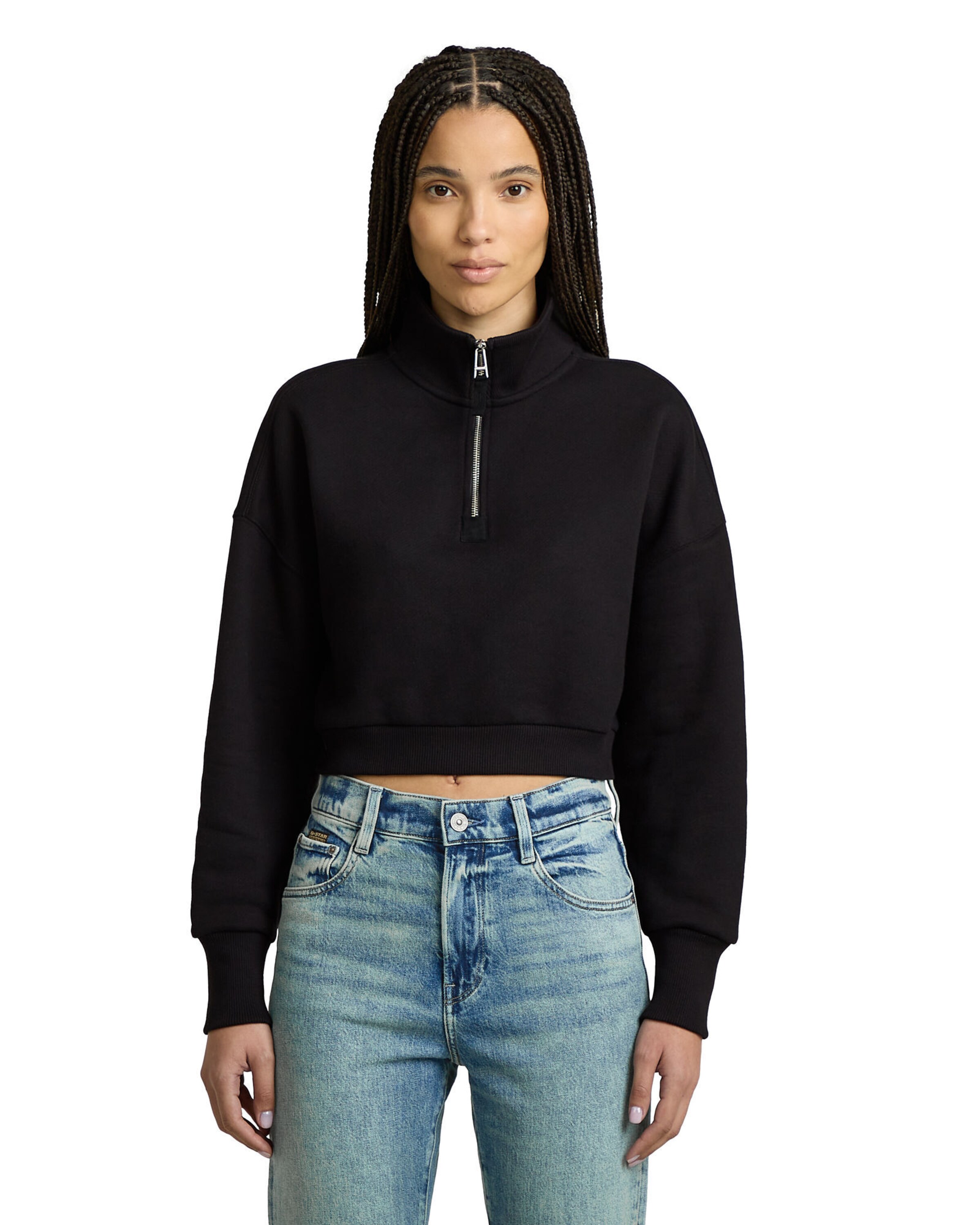 G-STAR Sweatshirt in Zwart: voorkant