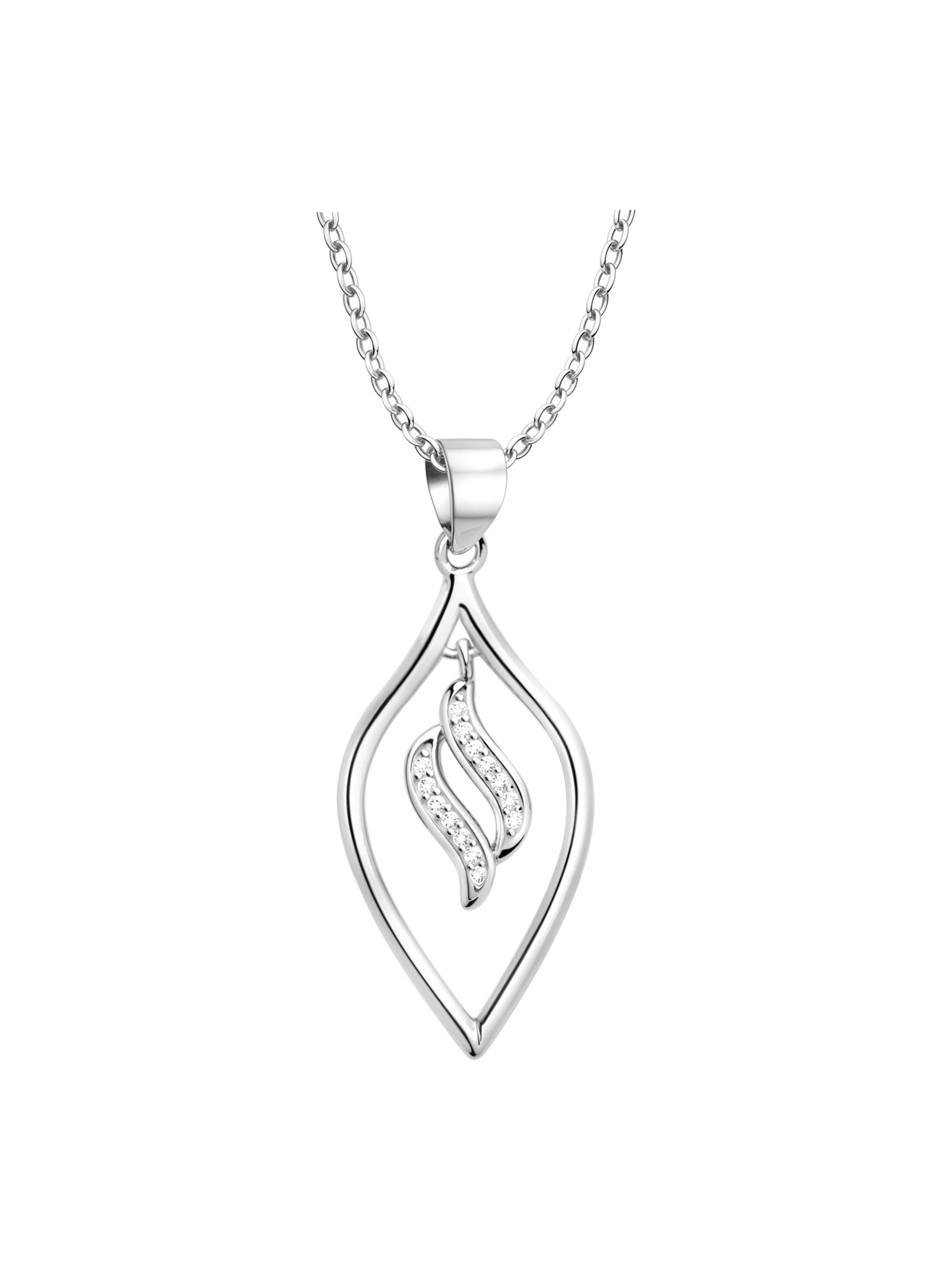 Sofia Milani Kette 'Oval'‌‌‌ in Silber: Vorderseite