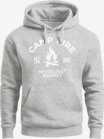 Neverless Sweatshirt 'Fire' in Grau: Vorderseite