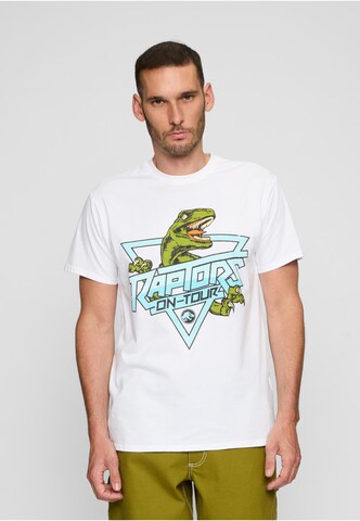 Merchcode Shirt 'Jurassic Park Raptors' in Wit: voorkant