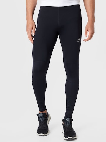 Skinny Pantalon de sport ASICS en noir : devant