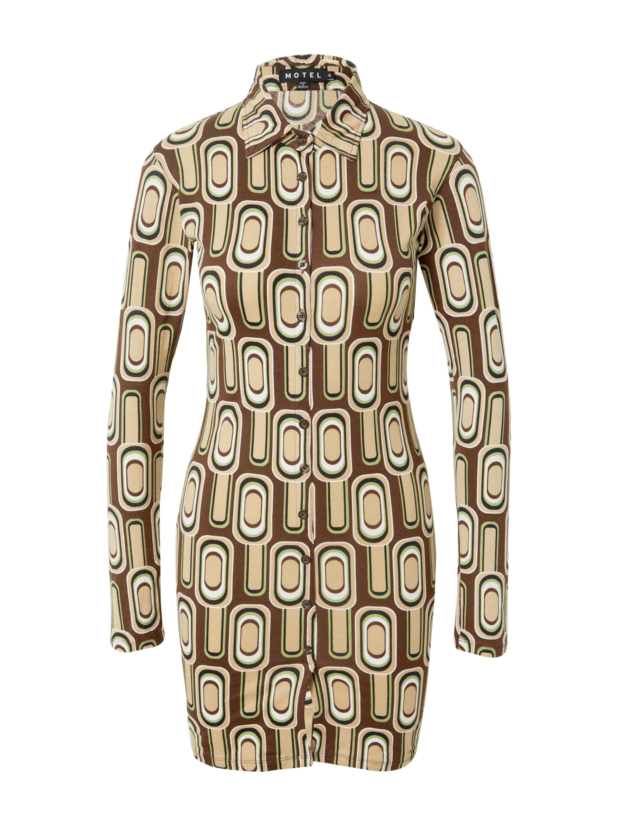 Motel Shirt Dress 'Avaya' in Brown: front