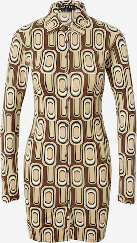 Motel - Vestidos camiseiros 'Avaya' em castanho: frente