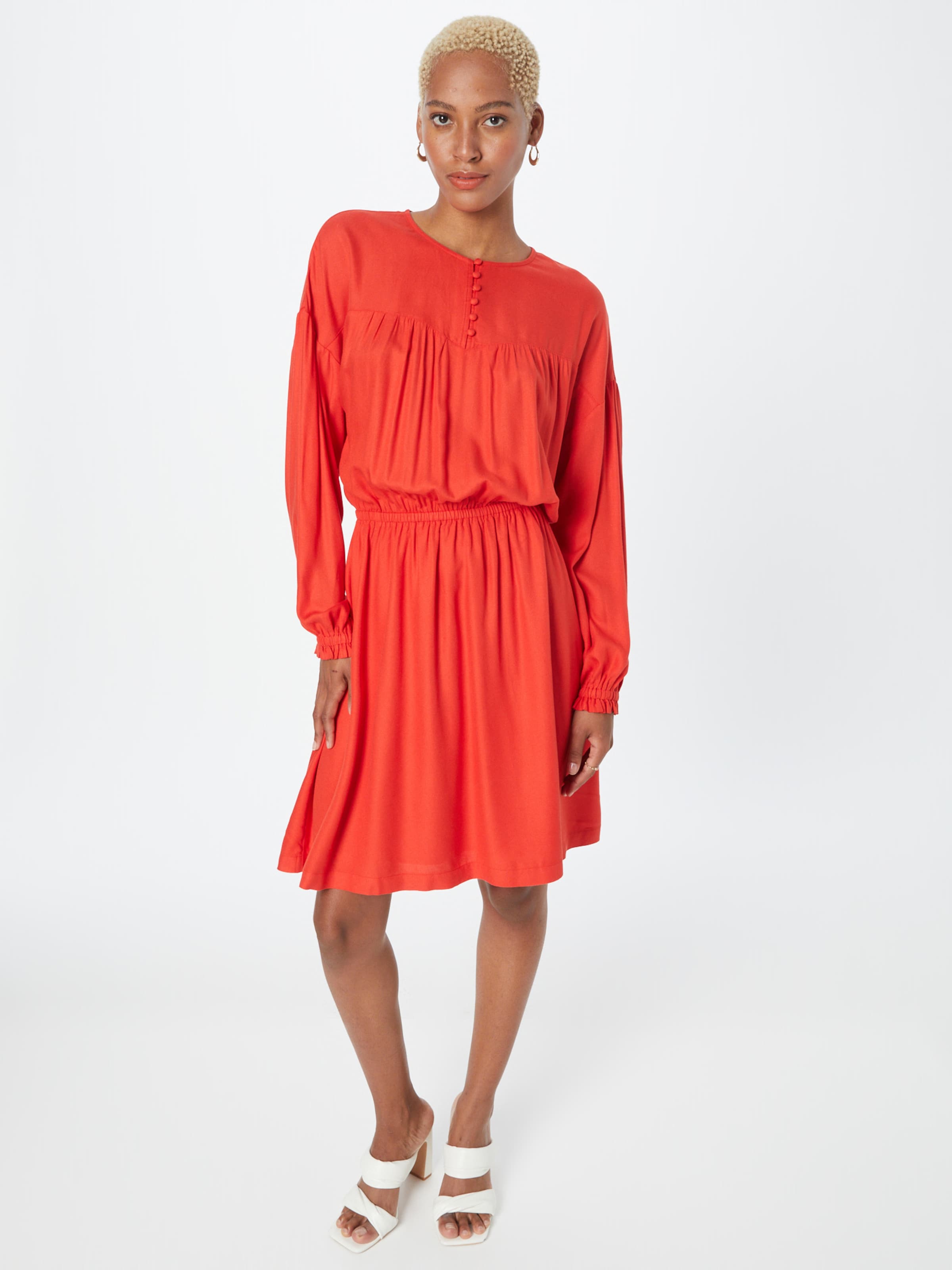 esprit red dress Dress Esprit Robe Rouge Printed V-Neck Midi Dress Orange Esprit Women Place  Des Tendances