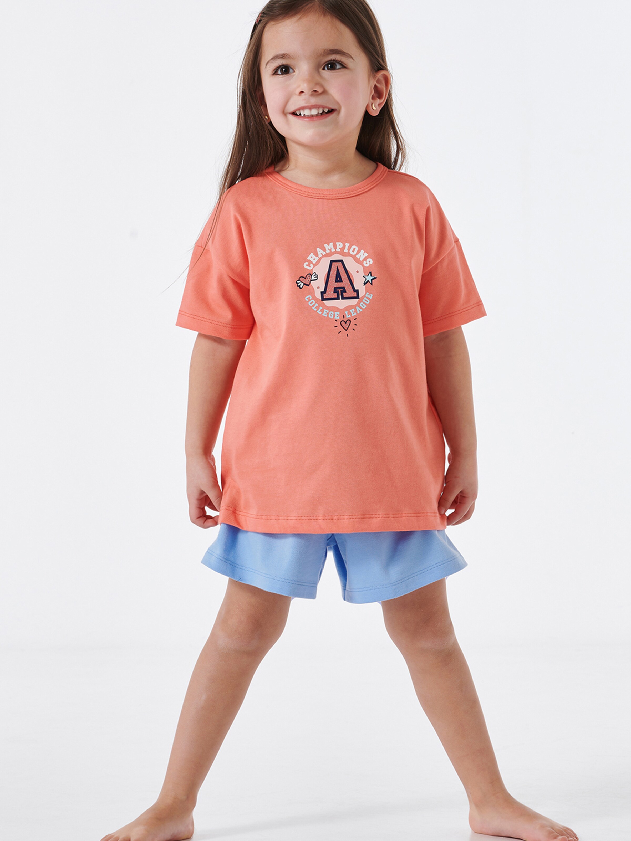 SCHIESSER Pajamas 'Girls World' in Orange: front