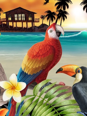 Hawaiihemdshop.de Regular fit Overhemd 'Golden Parrots' in Geel