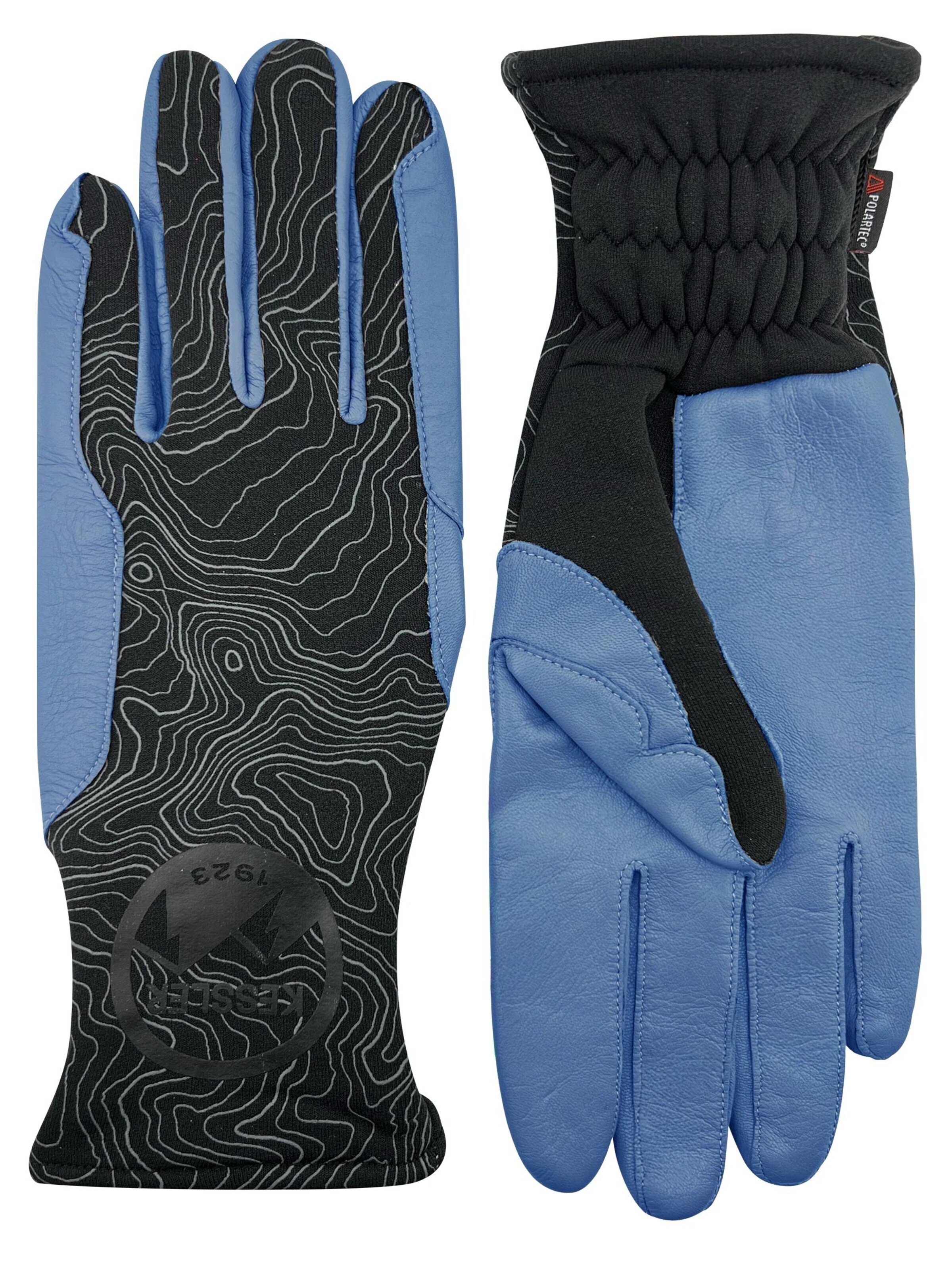 KESSLER Full Finger Gloves in Blue: front