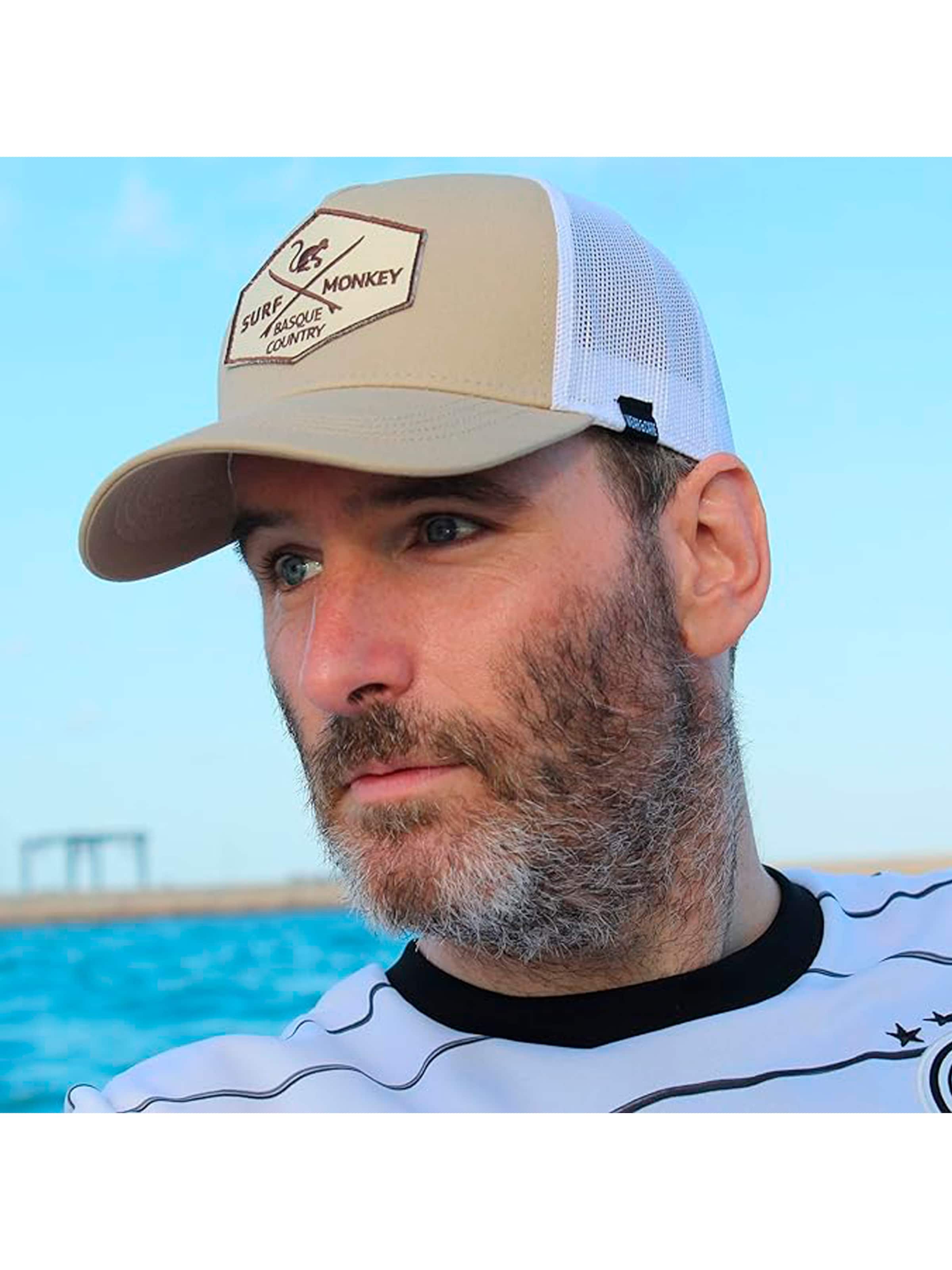 Surf Monkey Athletic Cap in Beige