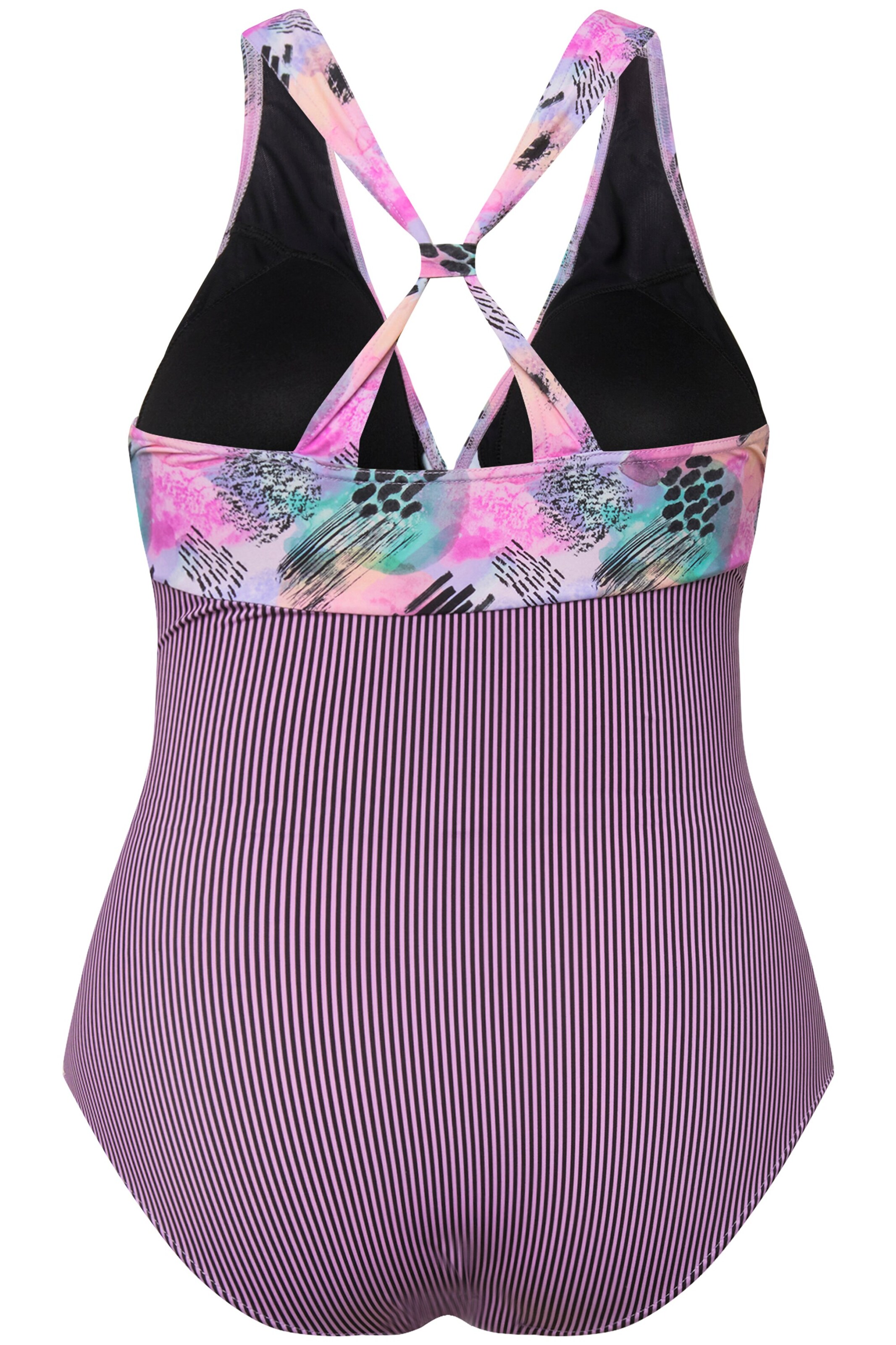 Ulla Popken Triangle Swimsuit in Purple