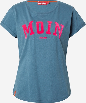 Derbe T-Shirt 'Moin' in Blau: predná strana