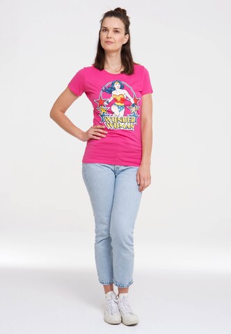LOGOSHIRT T-Shirt 'Wonder Woman' in Pink