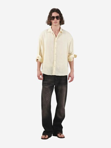 Giesto Comfort fit Button Up Shirt in Yellow