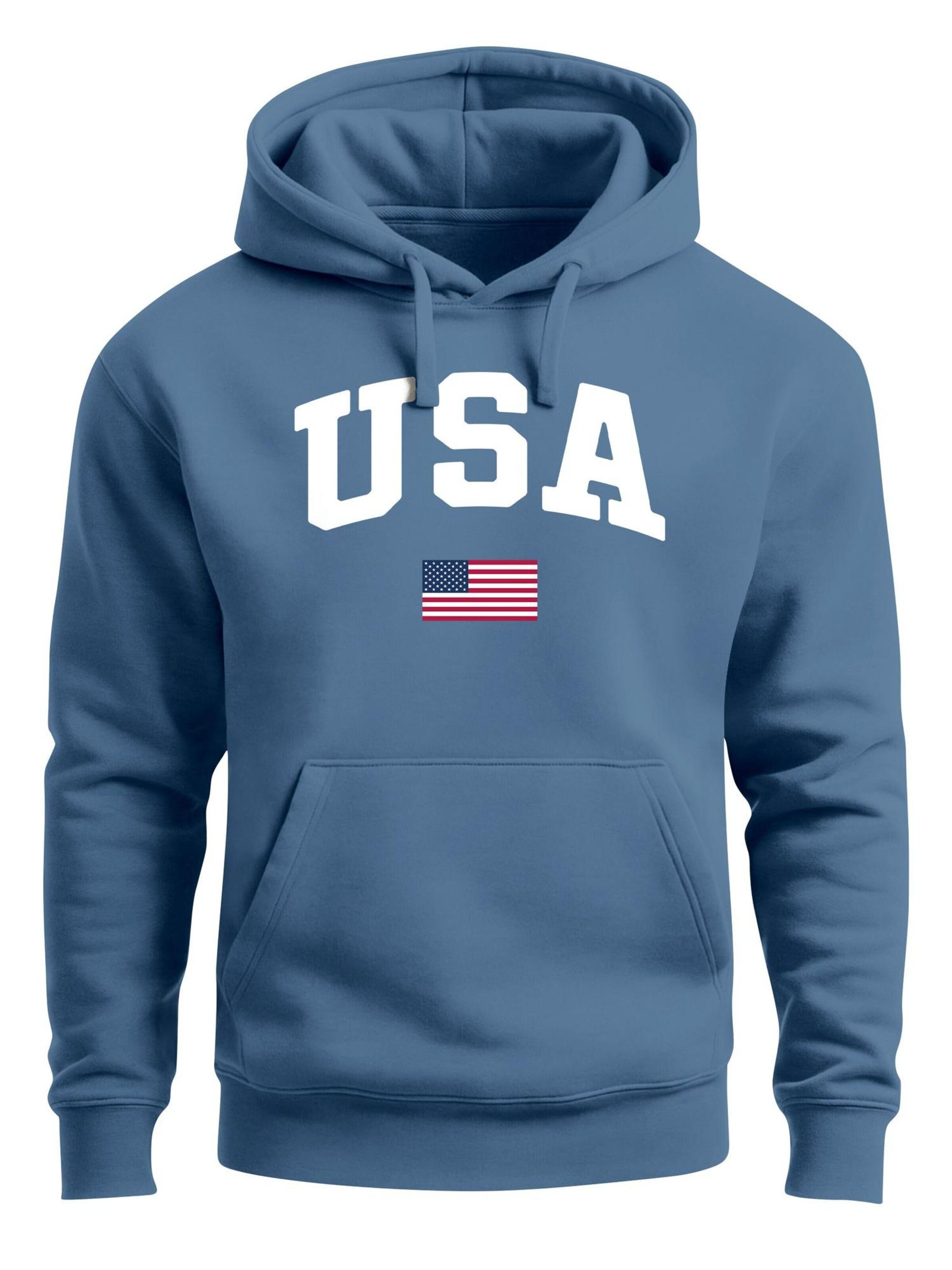 Neverless Sweatshirt 'USA Flag' in Blue: front