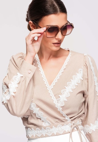 Ombre Blouse in Beige