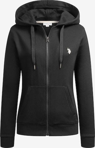 U.S. POLO ASSN. Sweat jacket in Black: front