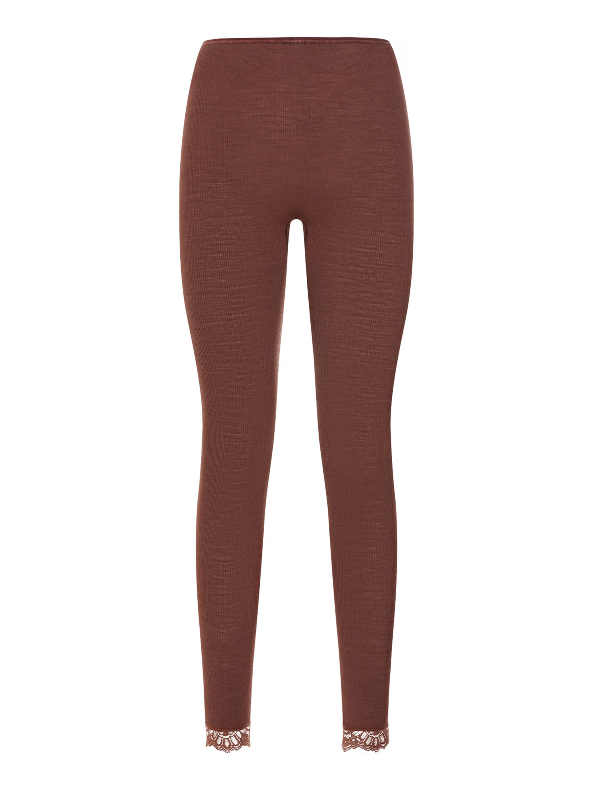 Hanro Skinny Leggings ' Woolen Lace ' in Bruin