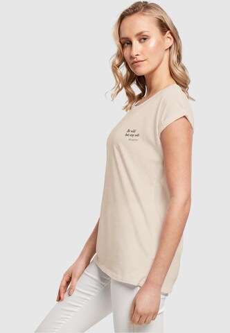 T-shirt 'Happines' Merchcode en beige