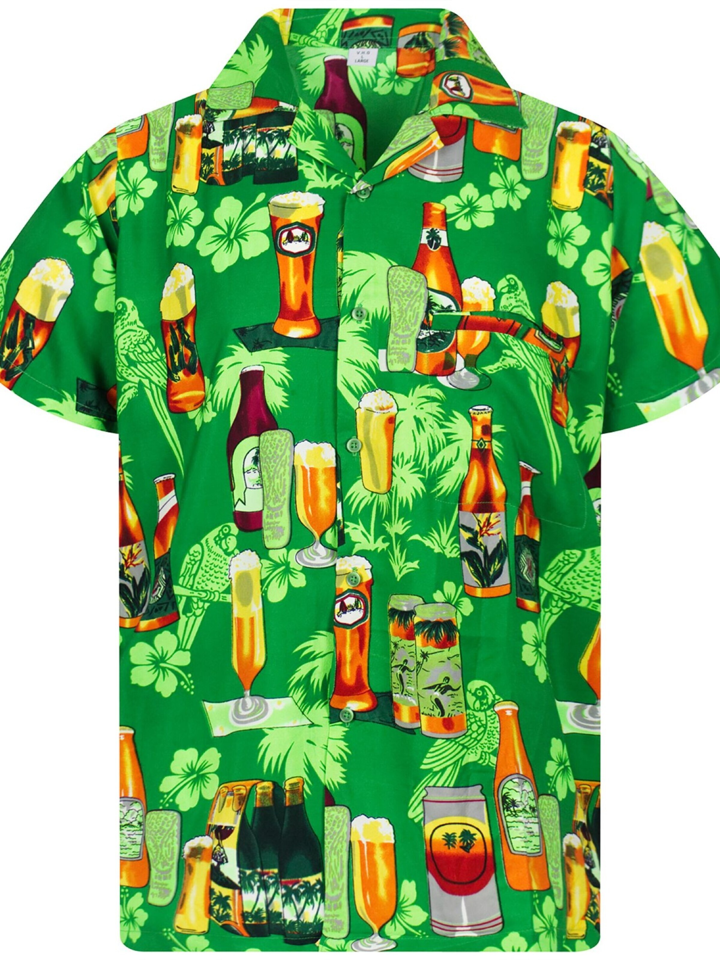 King Kameha Shirt 'Beerbottle' in Groen