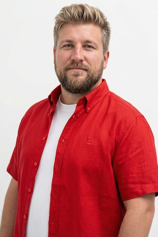 Boston Park Regular fit Overhemd in Rood