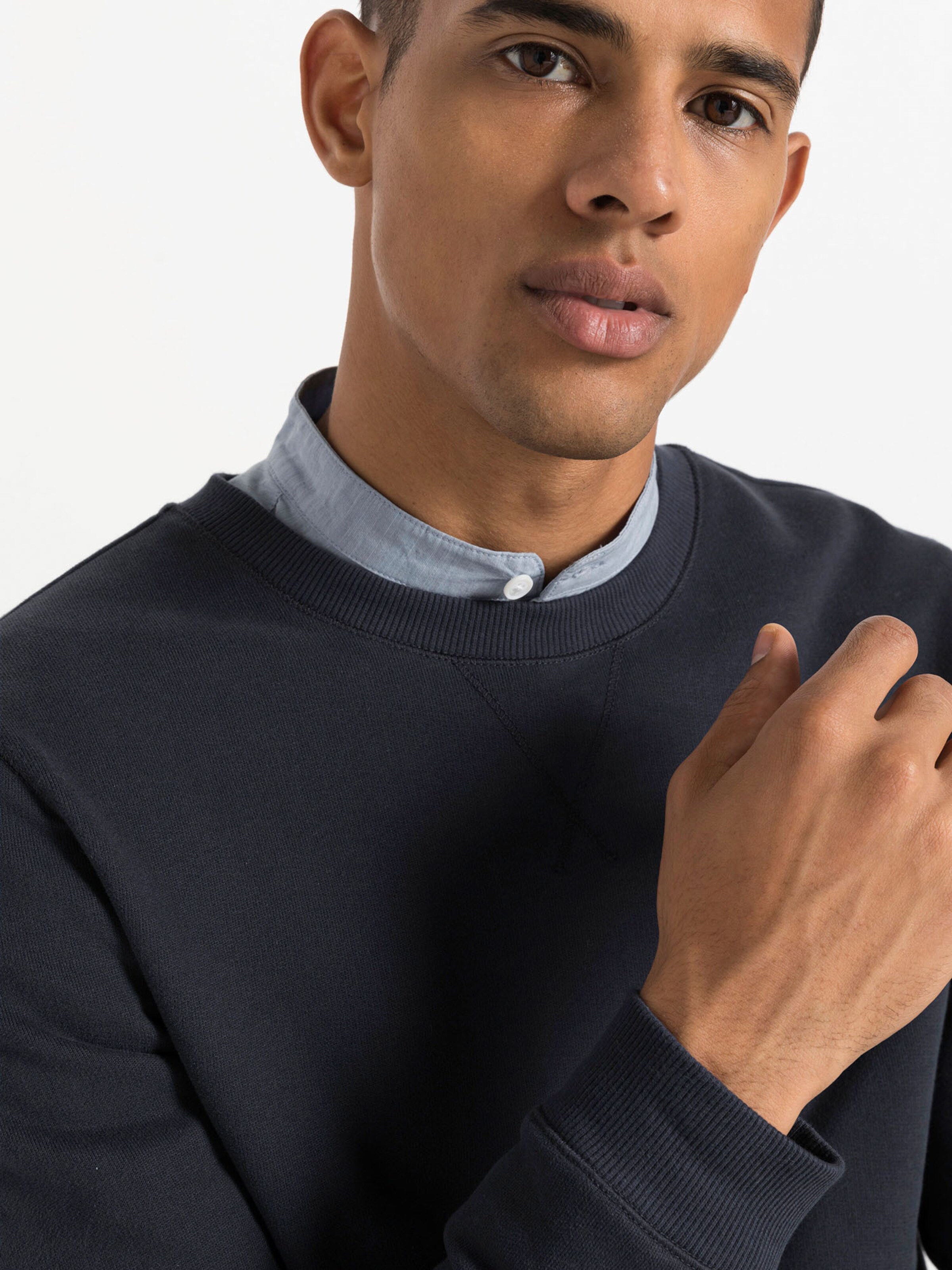 Männer Sweat hessnatur Sweatshirt in Marine - AL41041 Männer Sweat hessnatur Sweatshirt in Marine - AL41041