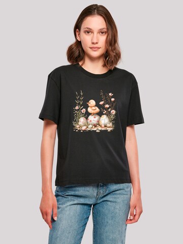 T-shirt 'Ostern Küken Ei Blumen' F4NT4STIC en noir : devant