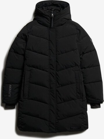 Superdry Winterparka 'City Chevron' in Zwart: voorkant