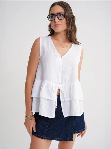 MixRay Bluse in Weiß