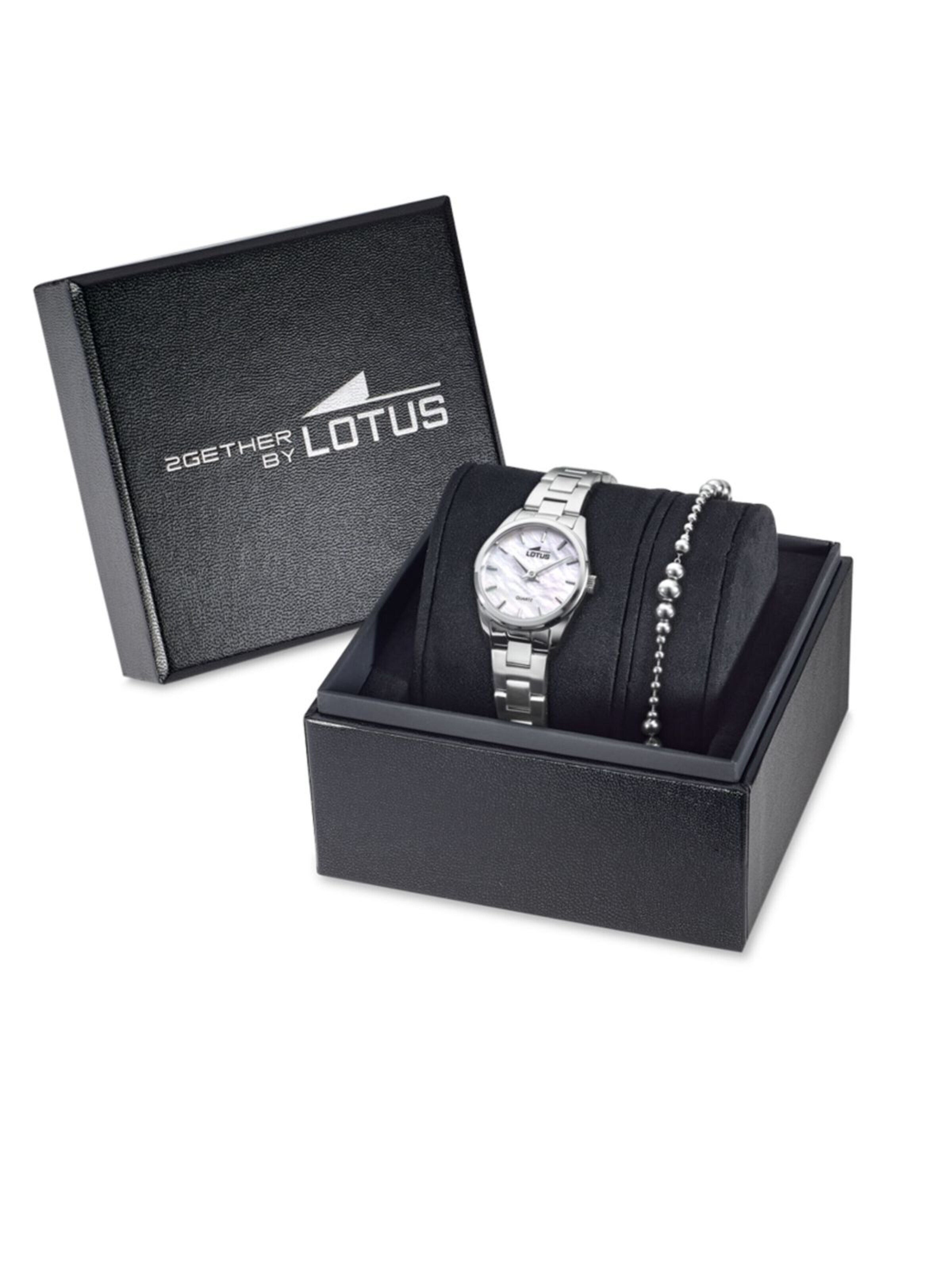 Montre à affichage analogique Lotus en argent