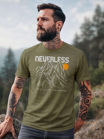 Neverless Shirt 'Gebirge' in Green
