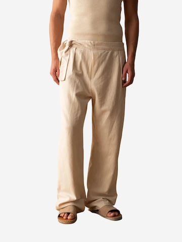 Wide Leg Pantalon à pince Giesto en beige : devant