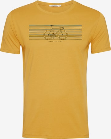 GREENBOMB T-Shirt 'Bike Happy' in Gelb: Vorderseite