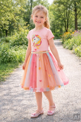 happy girls Dress in Pink