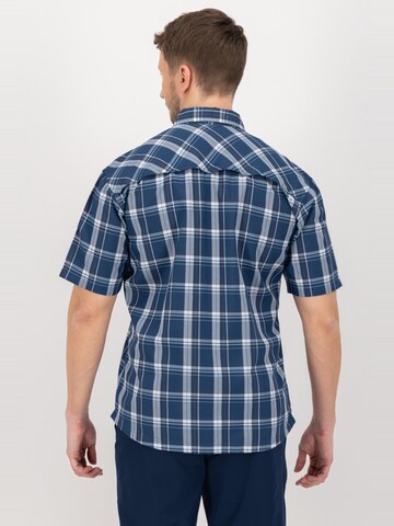 Coupe regular Chemise 'Outdoorhemd Copper Herren Kurzarmhemd kariert große Größen' deproc en bleu